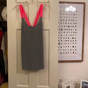 Nike running tank, size XL, grey & hot pink